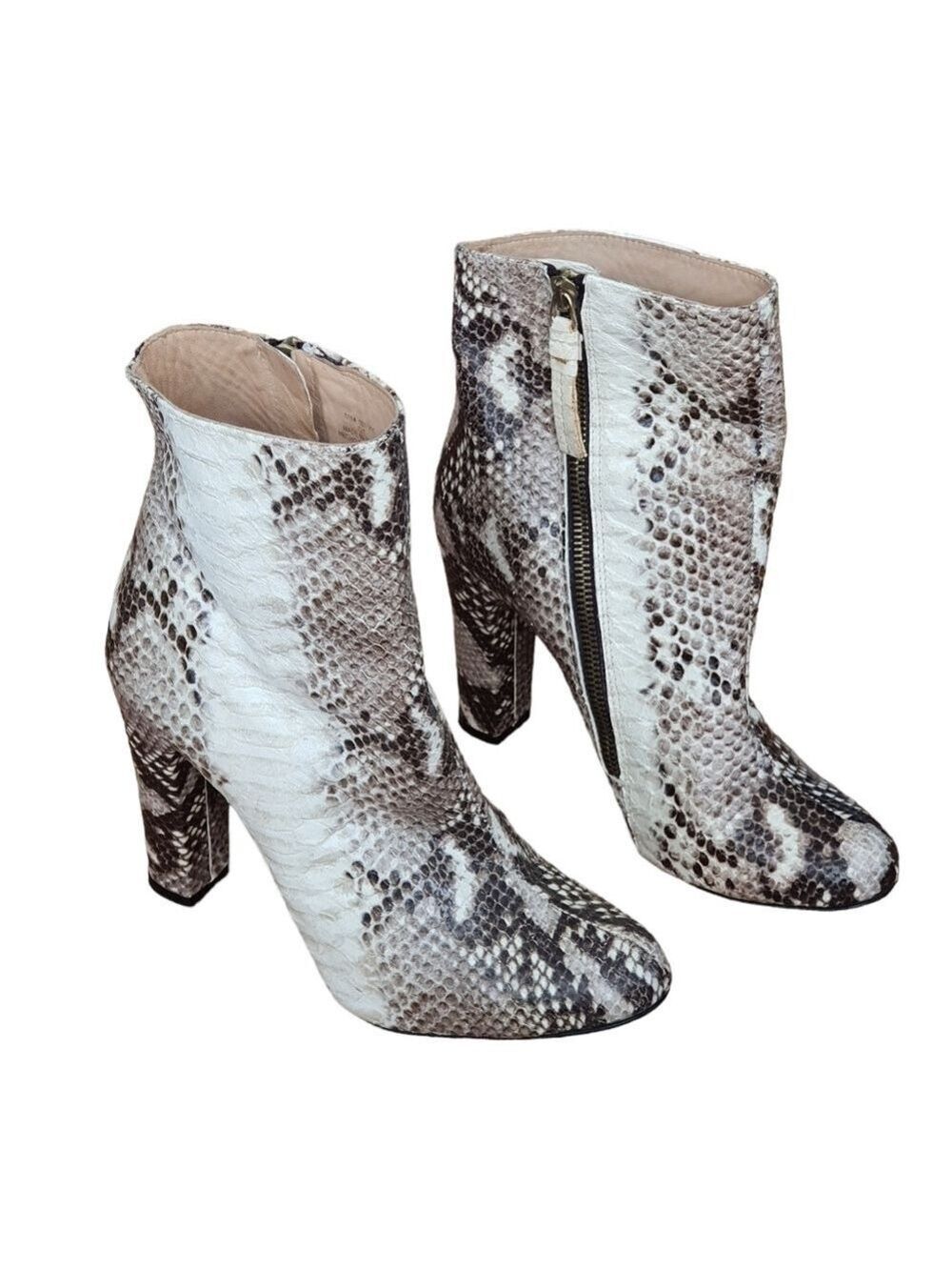 Zara Snakeskin Ankle Booties Womens Size 38 Euro